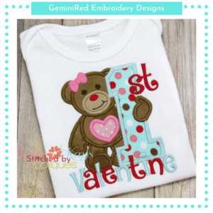 1st Valentine Bear Girl {Four Sizes}