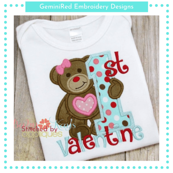 1st Valentine Bear Girl {Four Sizes}