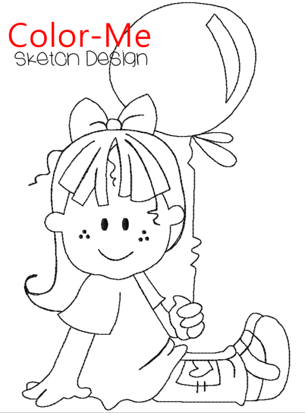 Birthday Brat Girl Sketch {Four Sizes} - Image 2