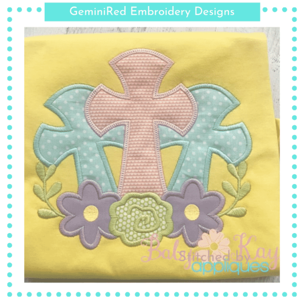 Crosses with Flowers {Four Sizes}