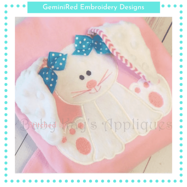 Sitting 3D Bunny Appliqué {Four Sizes}