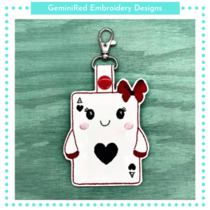 Ace Playing Card Key Fob {Eyelet & Snap}