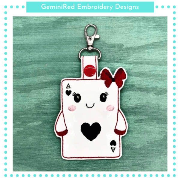 Ace Playing Card Key Fob {Eyelet & Snap}