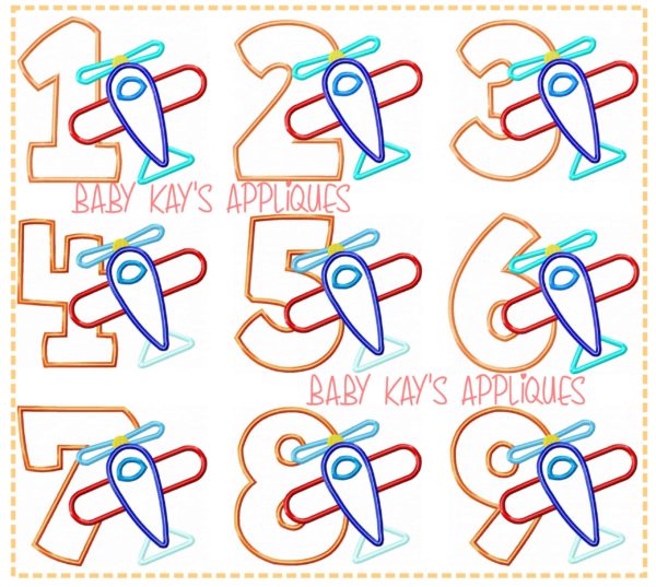 Airplane Numbers Set {Four Sizes} - Image 2