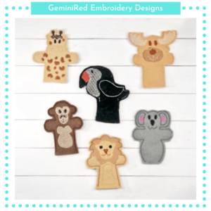 Animal Finger Puppet Set 2 {4x4}