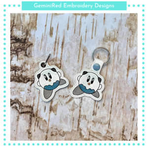 Anime White Creature Key Fob {Eyelet & Snap}