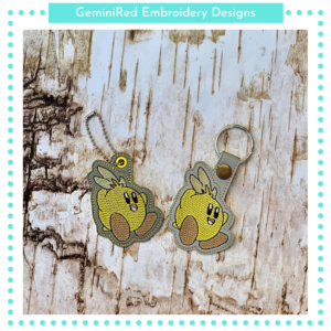 Anime Yellow/Orange Creature Key Fob {Eyelet & Snap}