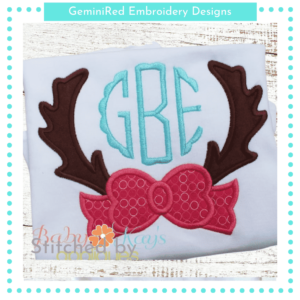 Antlers and Bow {Four Sizes}