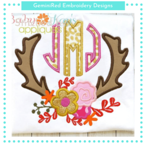 Antlers with Flowers {Four Sizes}