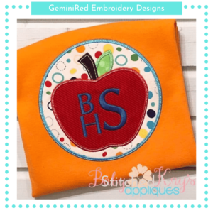Apple in Circle Frame {Four Sizes}