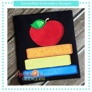 Apple Stacked on Books {Four Sizes}