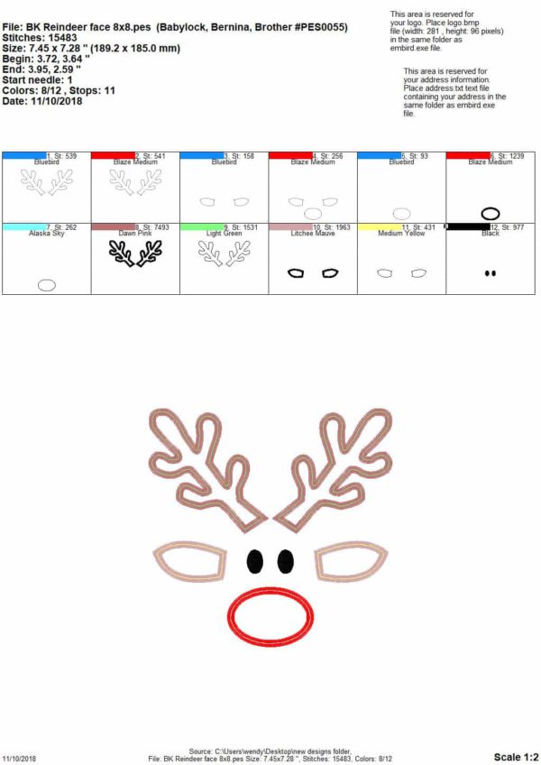 Reindeer Face {Four Sizes} - Image 2
