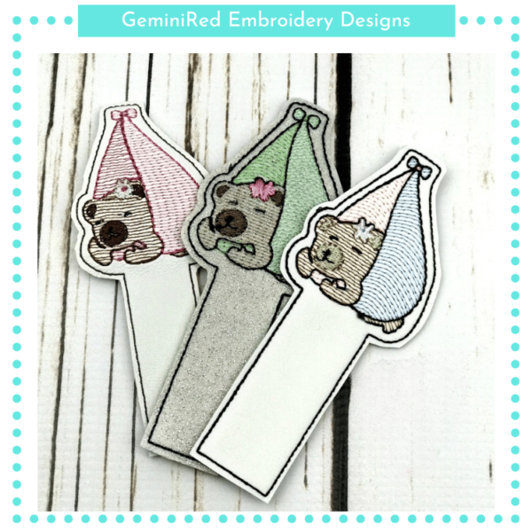 Baby Girl Sleeping Bear Sketch Bookmark {Two Sizes}