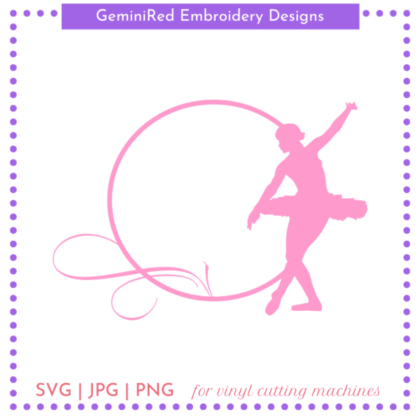 CUT FILE - Ballet Girls Monogram Circle Frames - Image 5