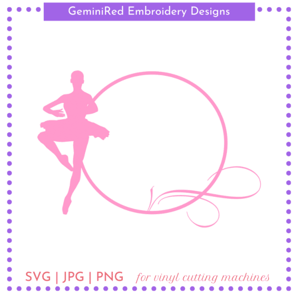 CUT FILE - Ballet Girls Monogram Circle Frames - Image 4