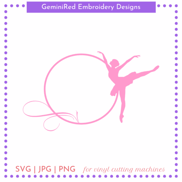 CUT FILE - Ballet Girls Monogram Circle Frames - Image 3