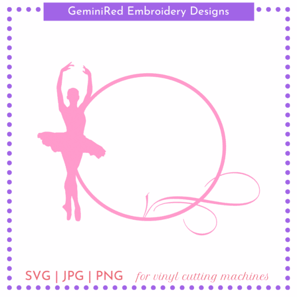 CUT FILE - Ballet Girls Monogram Circle Frames - Image 2