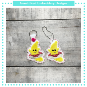 Banana Donut Key Fob {Eyelet & Snap}