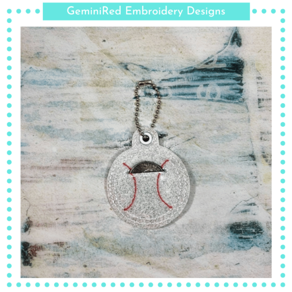 Baseball Coin Keeper Key Fob {Eyelet}