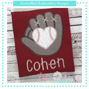 Baseball Glove and Heart Ball {Four Sizes}