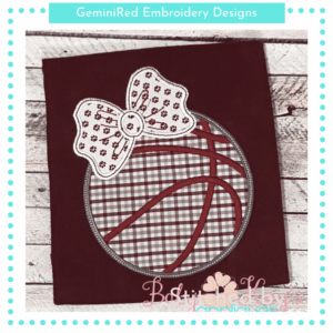 Basketball with Bow {Four Sizes}