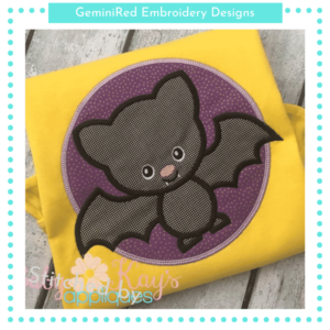 Bat in Circle Frame {Four Sizes}