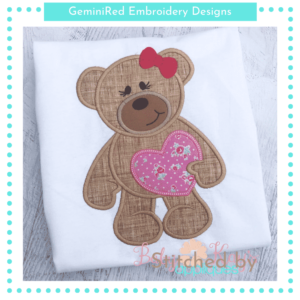 Bear with Heart Girl {Four Sizes}