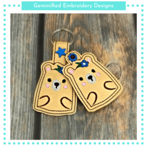 Beary Pretty Key Fob {Eyelet & Snap}