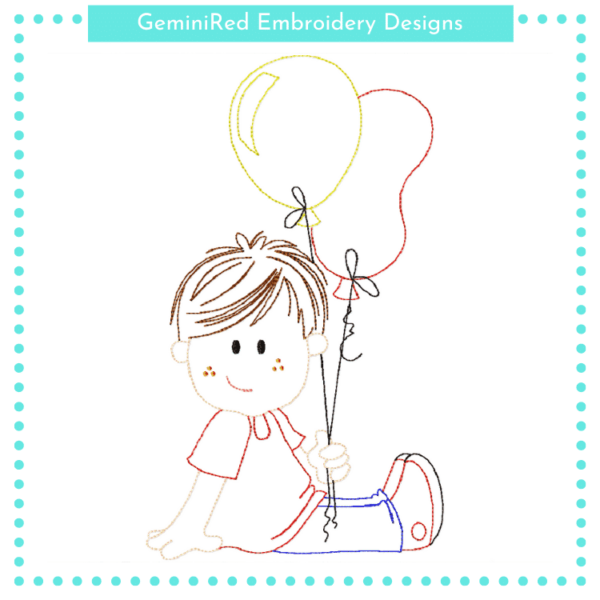 Birthday Brat Boy Sketch {Four Sizes}