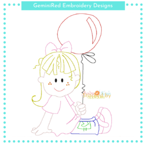 Birthday Brat Girl Sketch {Four Sizes}