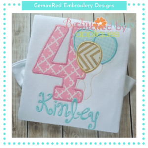 Birthday Numbers with Balloons {Four Sizes}