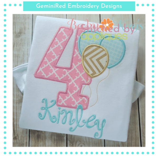 Birthday Numbers with Balloons {Four Sizes}