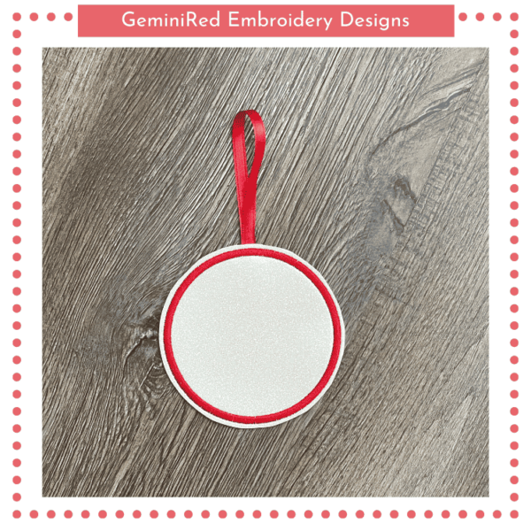 Blank Circle Satin Stitch Ornament {Two Sizes} - Image 2