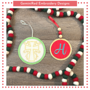 Blank Circle Zig Zag Appliqué Ornament {Two Sizes}