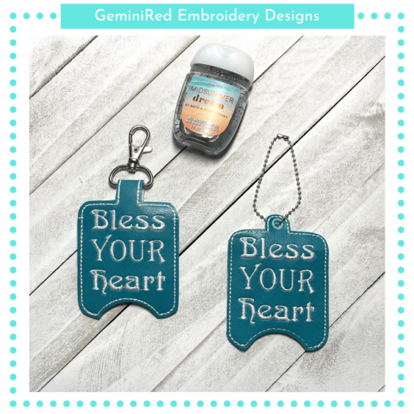 Bless Your Heart Sanitizer Holder {Eyelet & Snap}