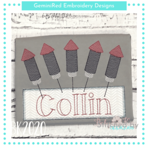 Bottle Rocket Sketch with Frame {Four Sizes}