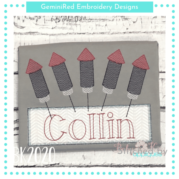 Bottle Rocket Sketch with Frame {Four Sizes}