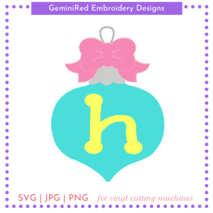 CUT FILE - Bow Ornament Alpha A-Z