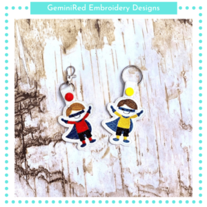 Boy Hero Key Fob {Eyelet & Snap}