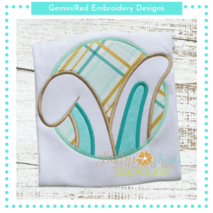 Bunny Ears in Circle Frame {Four Sizes}