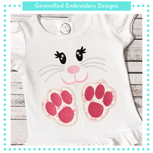 Bunny Face with Feet {Four Sizes}