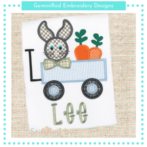 Bunny in Wagon {Four Sizes}