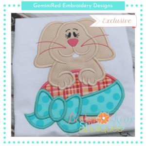 Bunny on Egg with Bow {Four Sizes}