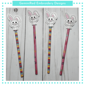 Bunny Rabbit Pencil Topper {4x4}