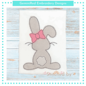 Bunny with Bow Outline {Four Sizes}