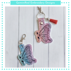 Butterfly Semicolon Key Fob {Eyelet & Snap}