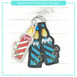 Candle Key Fob {Eyelet & Snap}