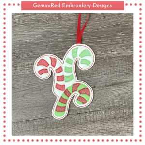 Candy Cane Trio Appliqué Ornament {5x7}