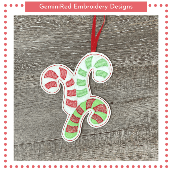 Candy Cane Trio Appliqué Ornament {5x7}