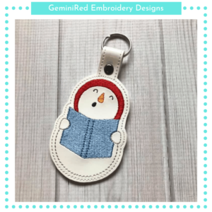 Carolling Snowman Key Fob {Eyelet & Snap}